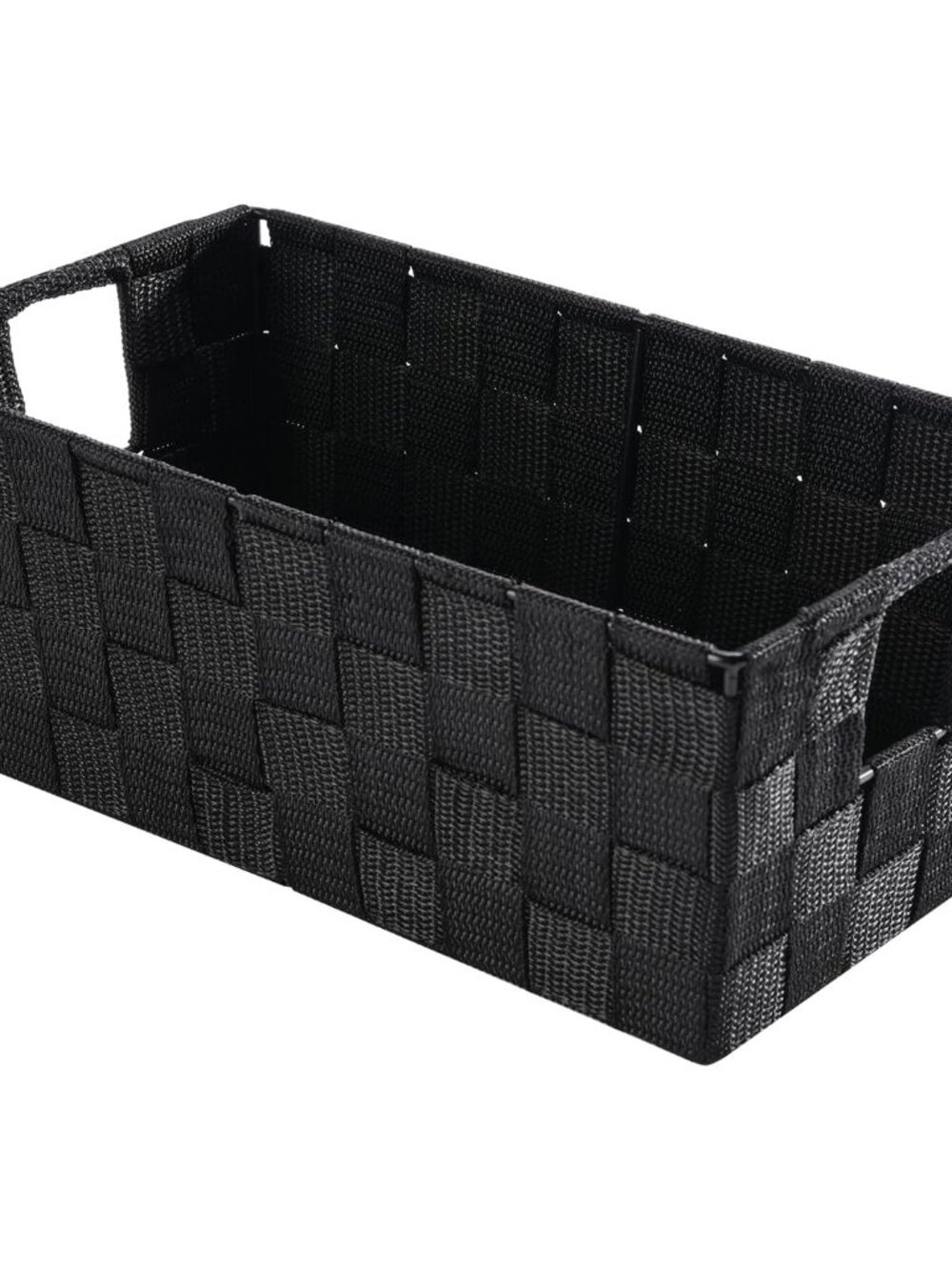Small Woven Storage Baskets for Shelves - Decorative Organizer Bins with Metal S
